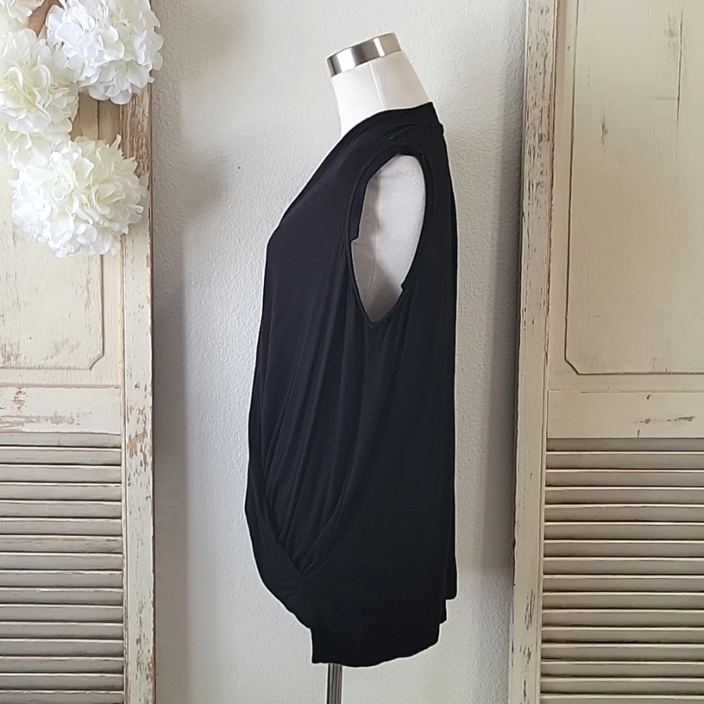 Anthropologie Akemi + Kin black sleeveless drape front blouse women's size small - Picture 8 of 13